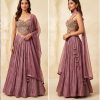 Dusty Rose Shimmer Party Wear Lehenga Set